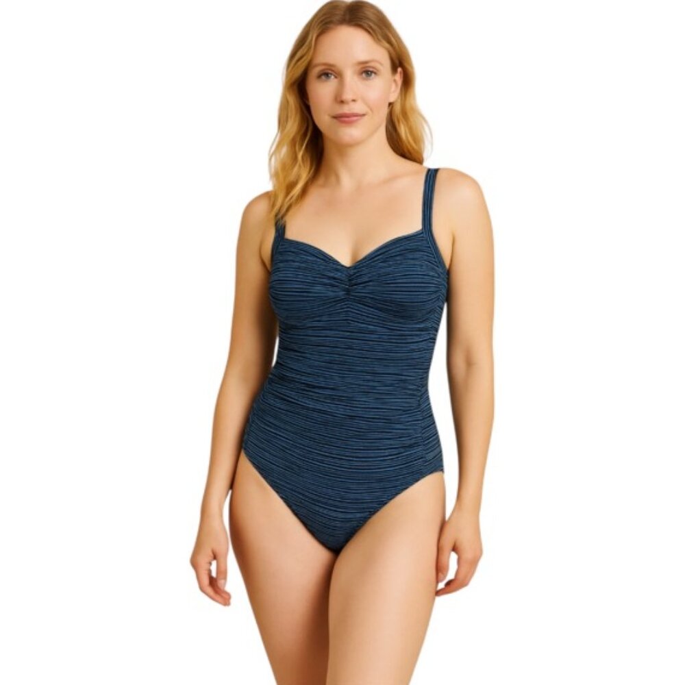 Bond-Eye Australia Size 6 One Piece Blue and Black Striped Padded  Cups …